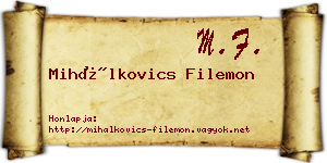 Mihálkovics Filemon névjegykártya